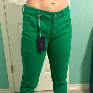 Bright green jeans